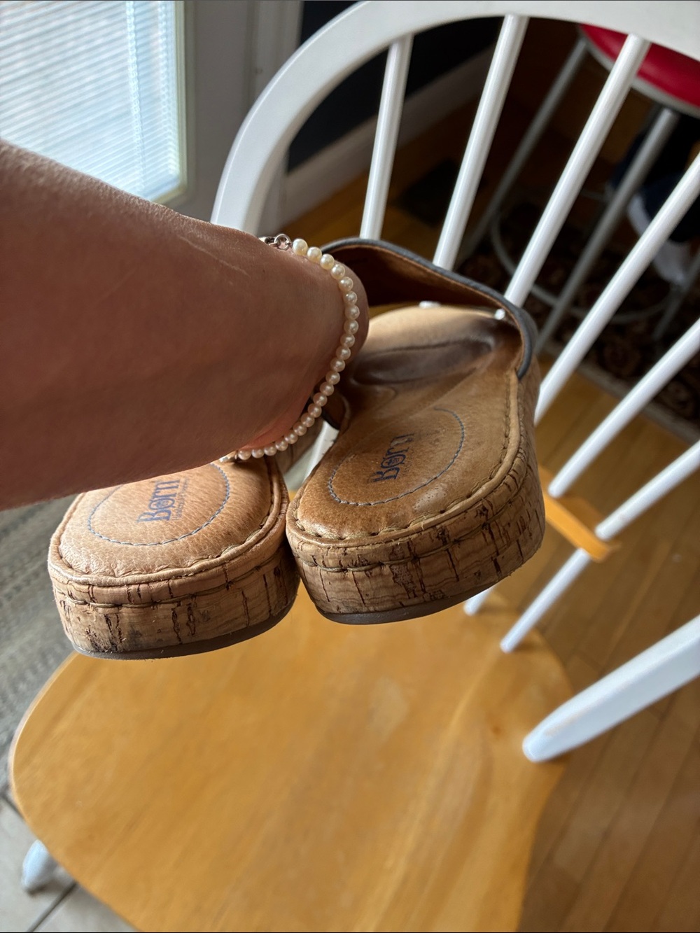 Born Embossed Gray Slide Mules - Picture 5 of 7
